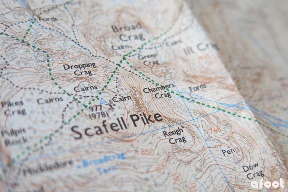 kort Scafell Pike afoot